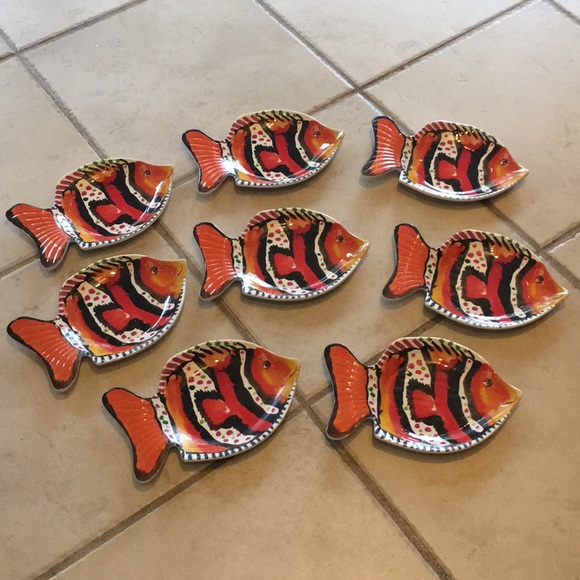 Small Fish Plates Melamine - Qty 8 - Picture 1 of 4